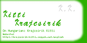 kitti krajcsirik business card